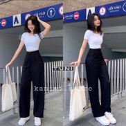 Quần ống rộng suông khoá trước KANIMI vải tuyết mưa (loại đẹp)